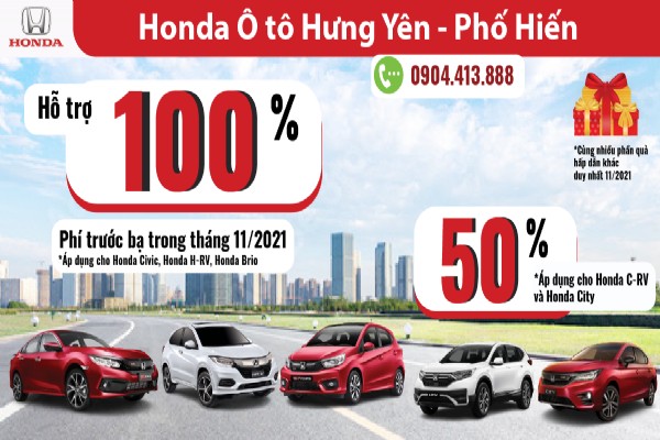 HỖ TRỢ 100% PHÍ TRƯỚC BẠ - DUY NHẤT THÁNG 11/2021