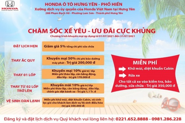 XƯỞNG DỊCH VỤ | Ưu đãi cực hấp dẫn lên tới 50% tháng 7/2021